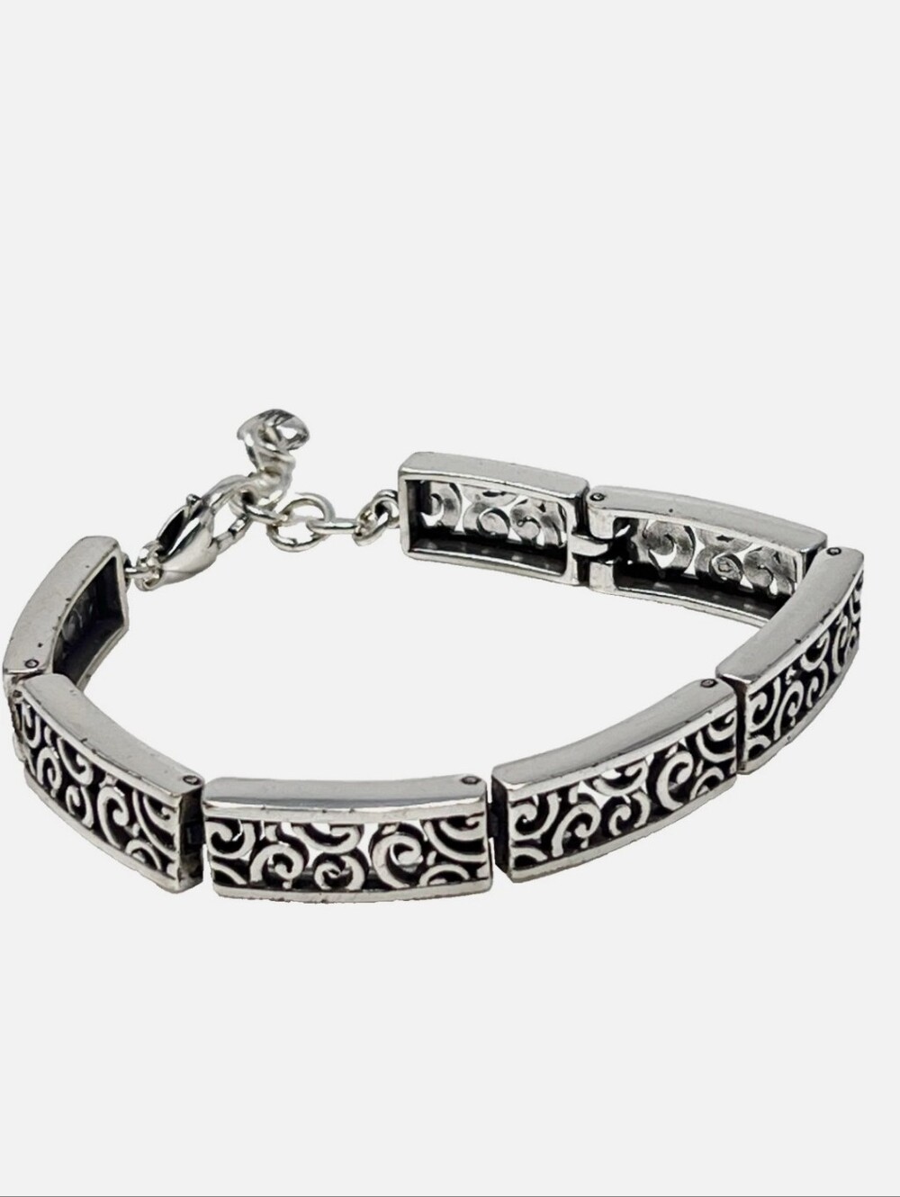 Brighton Deco Lace scrolls bracelet with silver-plated open work filigree links